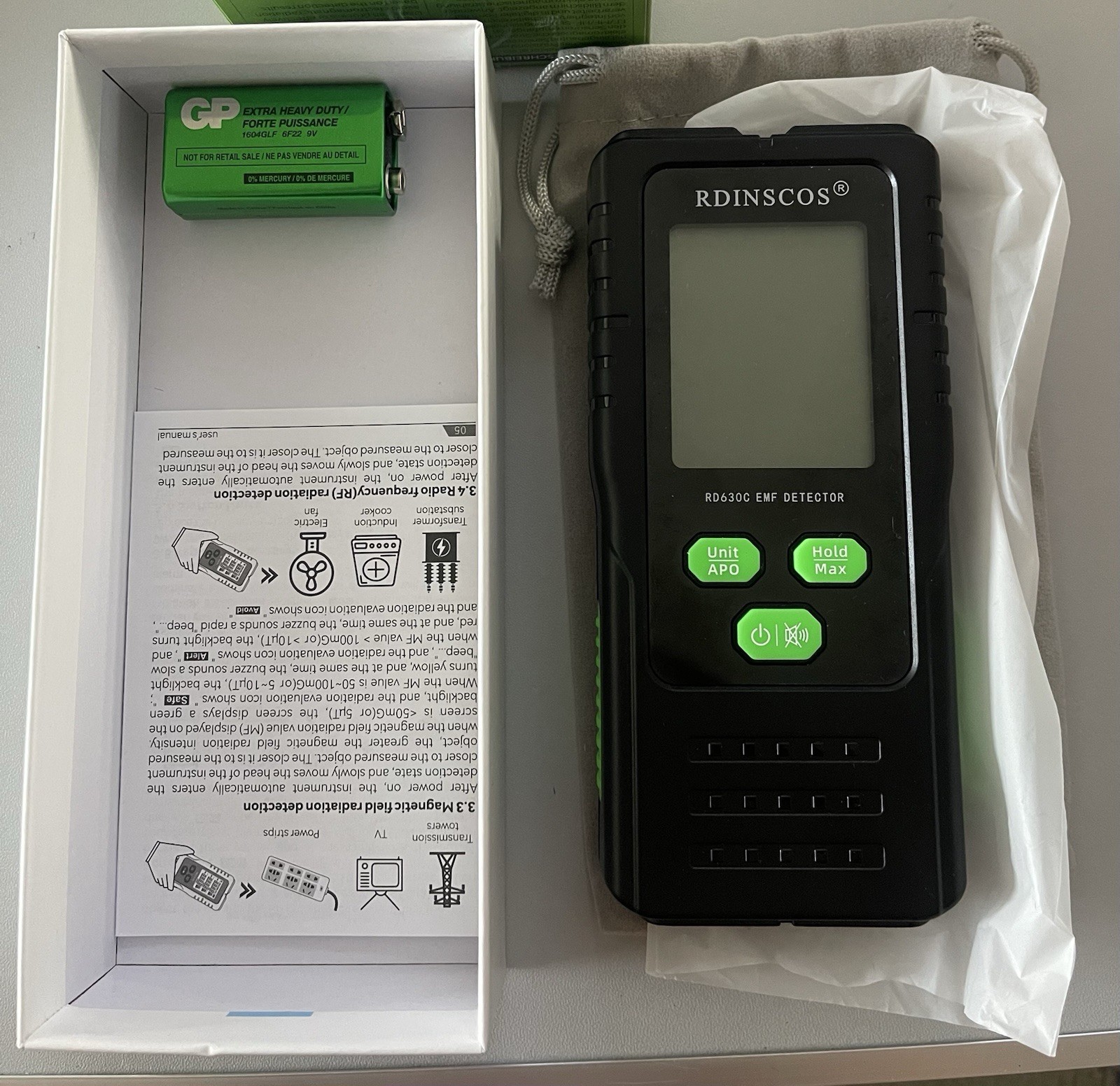 EMF Detector - Monitors AC Magnetic, Electric & Microwave Radiation