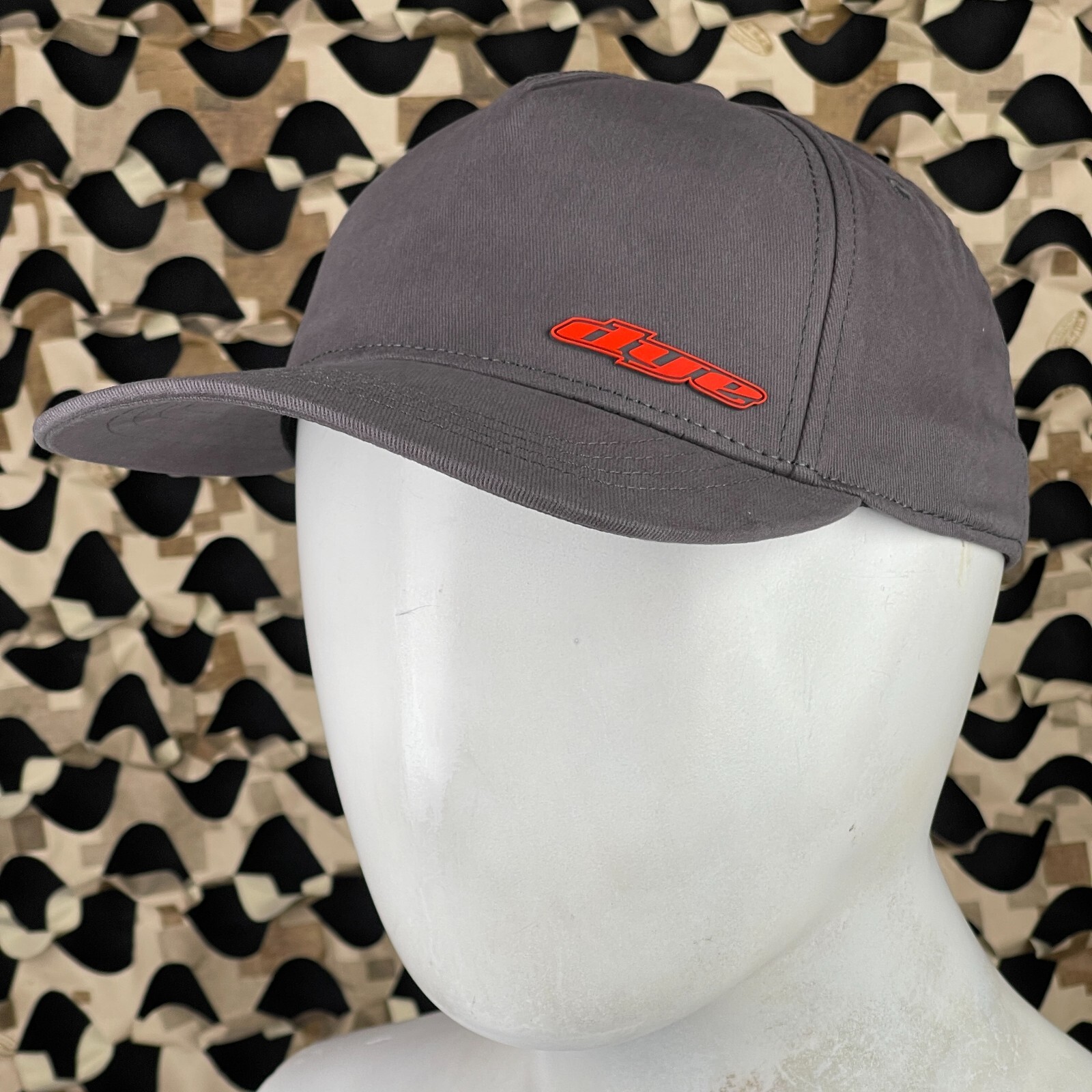 NEW Dye LWR LFT Flex Flat Hat - Charcoal/Orange - Large/X-Large