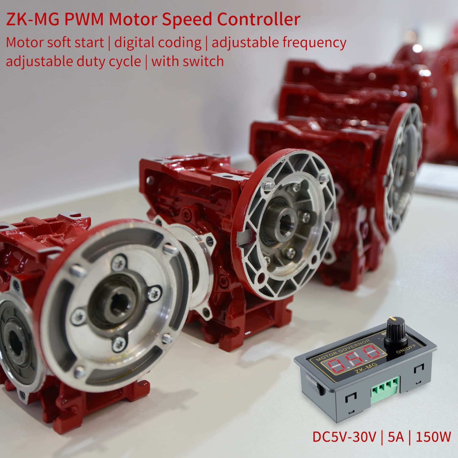 ZK-MG PWM Motor Speed Controller LED Digital Display Adjustable Signal Genera...