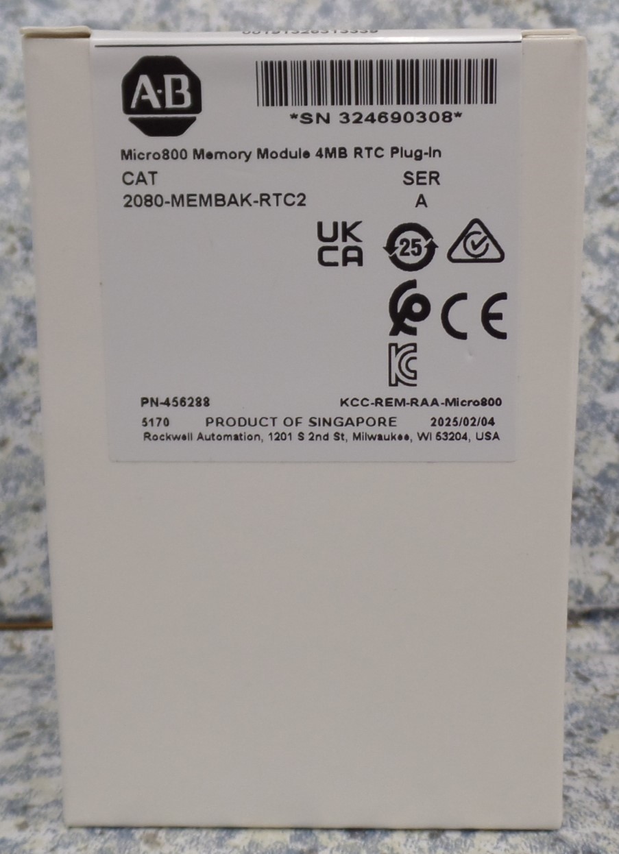 ALLEN BRADLEY 2080-MEMBAK-RTC2 Ser A Micro800 Memory Module 4MB RTC Plug-In NEW
