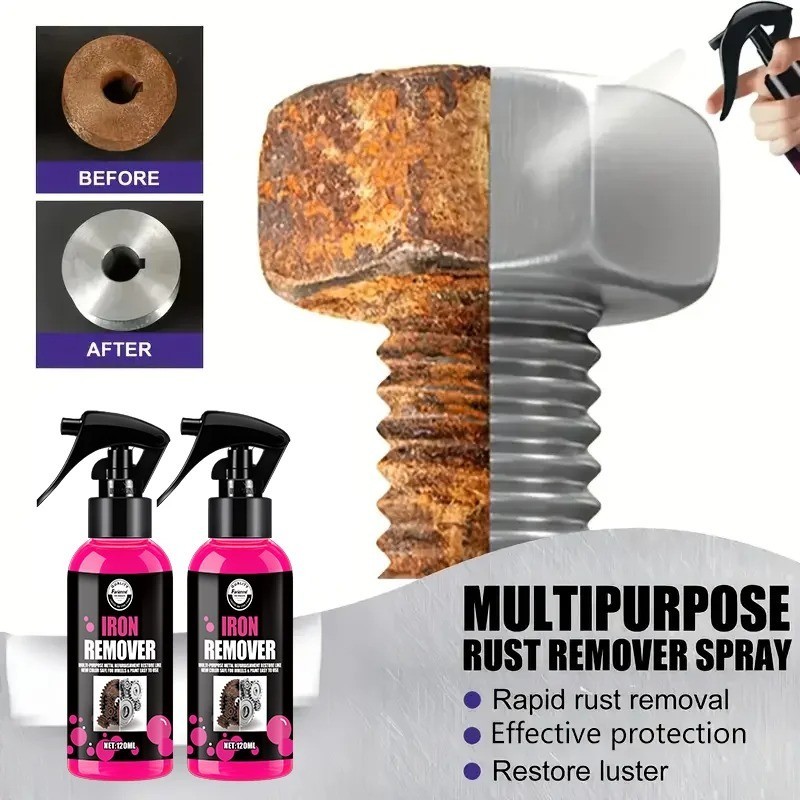 All-Purpose Rust Remover Spray 120ML Fast-Acting Iron Oxidation Eliminator US