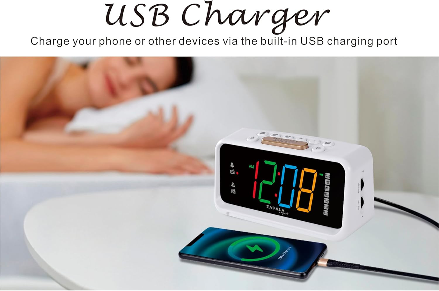 Alarm Clock Radio, 2 Alarms Jumbo LED Display Plug in Digital FM Clock Radio wit