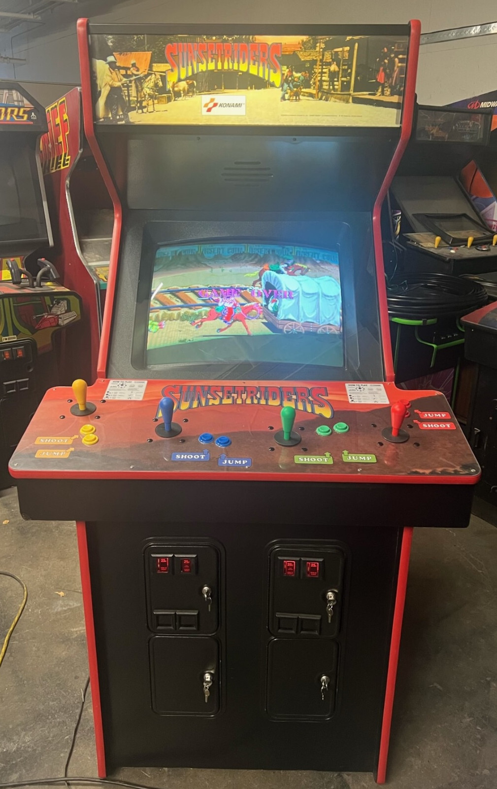 SUNSET RIDERS ARCADE MACHINE by KONAMI 1991