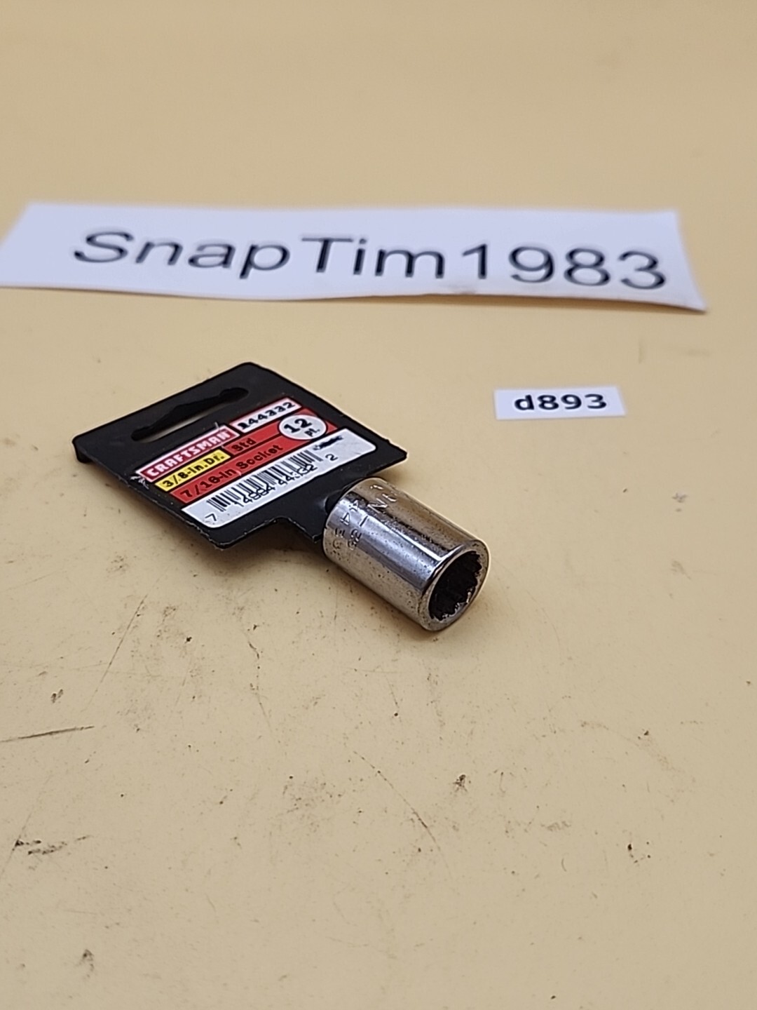 Craftsman Tools 3/8" Drive 7/16" 12 Point Shallow Socket SAE G2-44332 USA