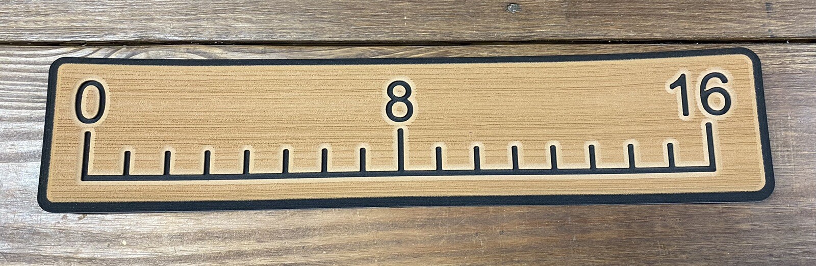 reFlex 16” Fish Ruler Marine PE Foam 6M Stick On- Kia Brown/Aphotic Black