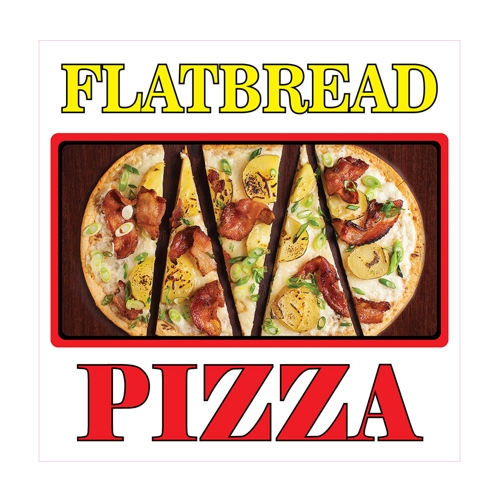 Food Truck Decals Flatbread Pizza Restaurant & Food Concession Sign White