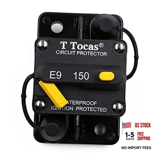150 Amp Circuit Breaker with Manual Reset, 12V- 48VDC, 150A Surface-Mount