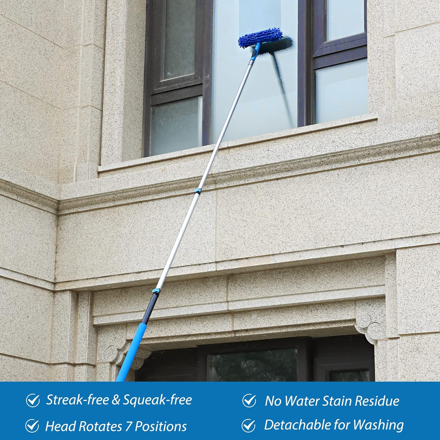 20FT Telescoping Duster Kit High Reach Cobweb Ceiling Fan Window Cleaning Tool