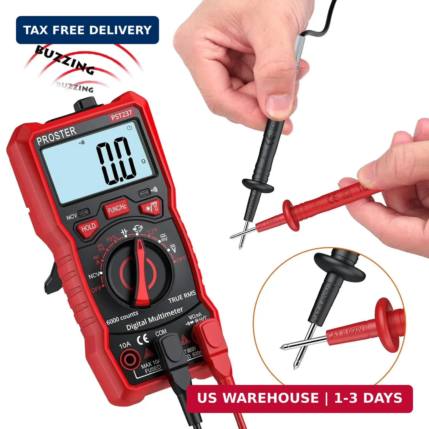 Proster Digital Multimeter 6000 Counts- TRMS Auto Range Multi Testers, NCV Detec