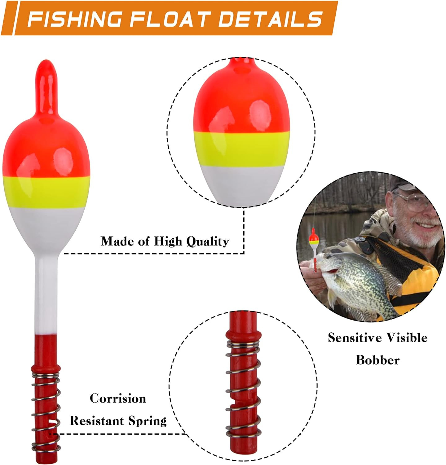 Fishing Slip Bobber Float Kit,Balsa Slip Cork Bobber Stopper String Knots with B