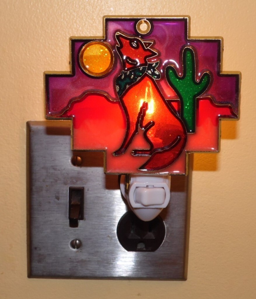 New Howling Coyote Night Light Cactus Desert Home Decor Free Ship