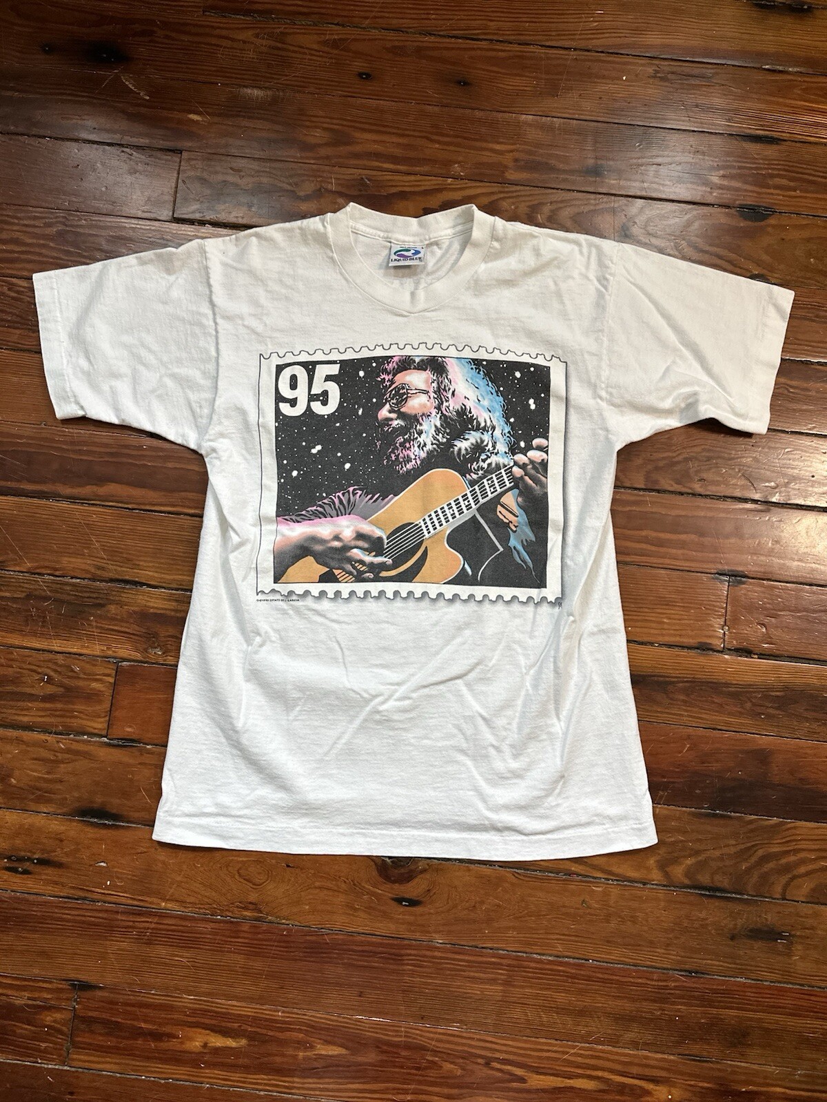 Sz L Liquid Blue Jerry Garcia 1995 1969 Grateful Dead Made In USA Shirt Vintage