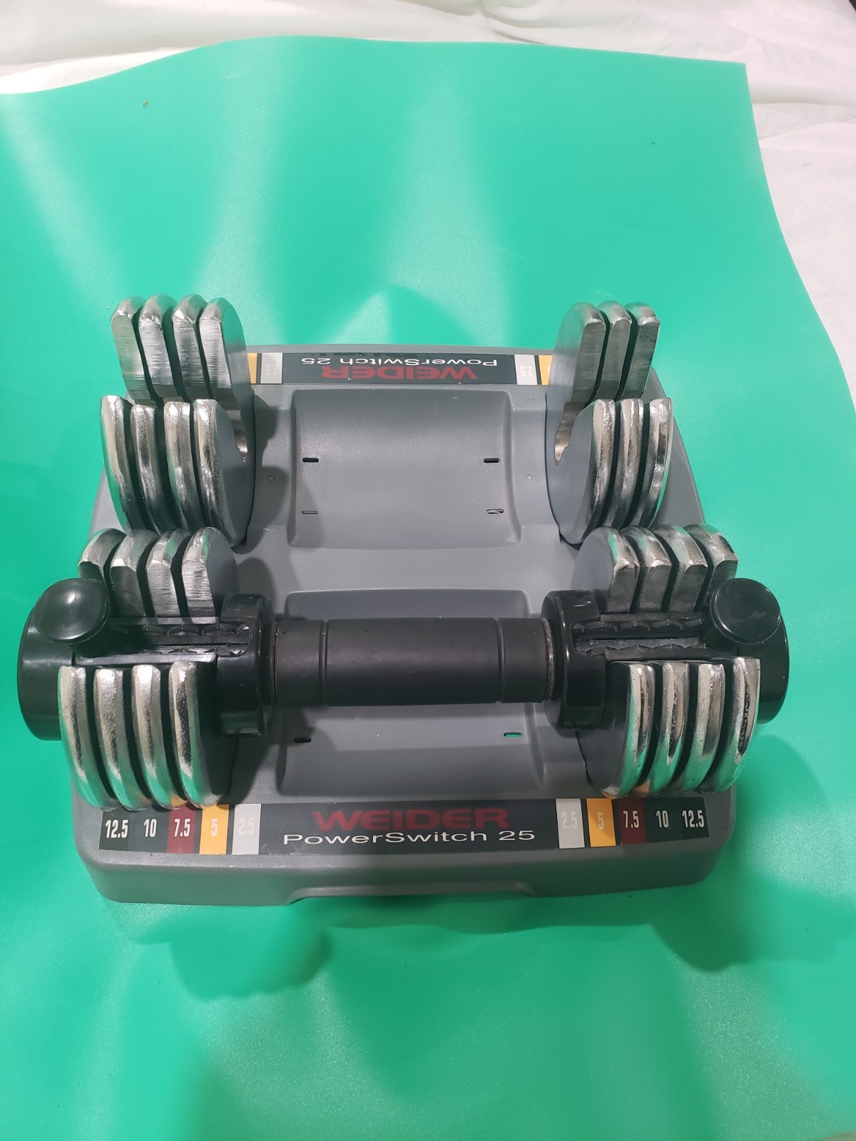 Partial - Weider Powerswitch 25 Dumbbell Set (2.5 - 12.5 lb Each) Adjustable