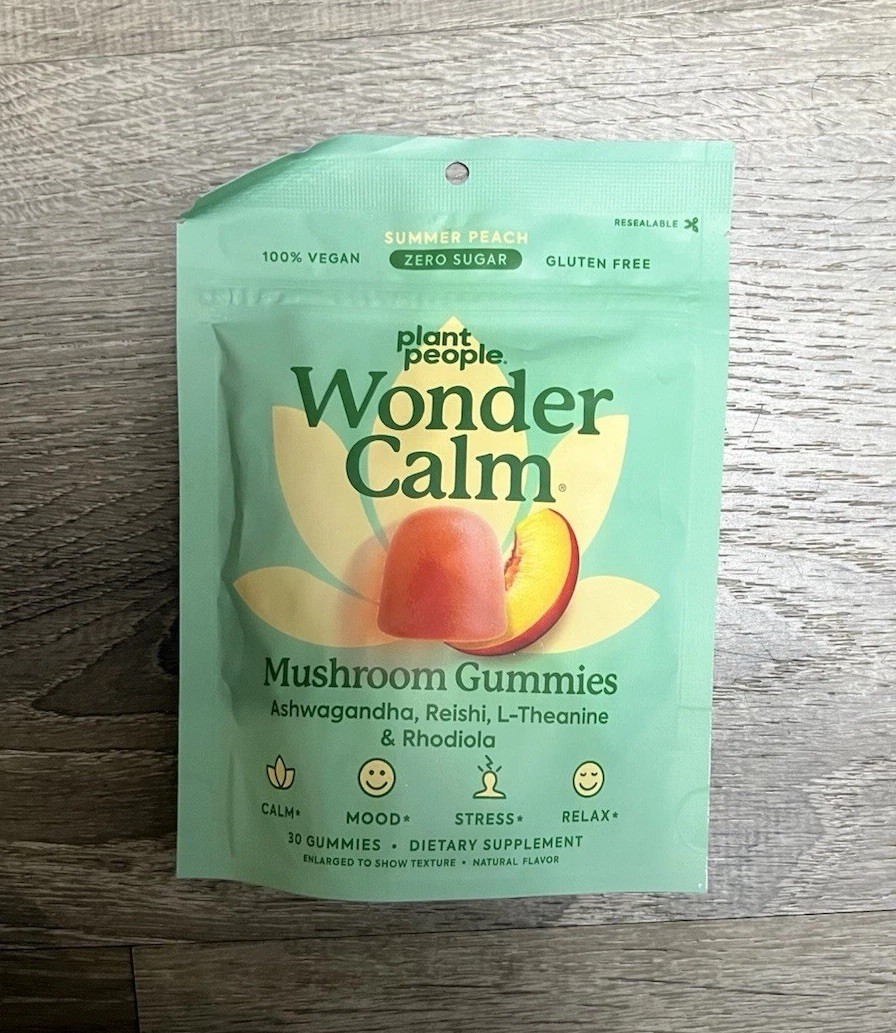 Plant People WonderCalm Mushroom Gummies Ashwagandha Peach Flavor 60 Count