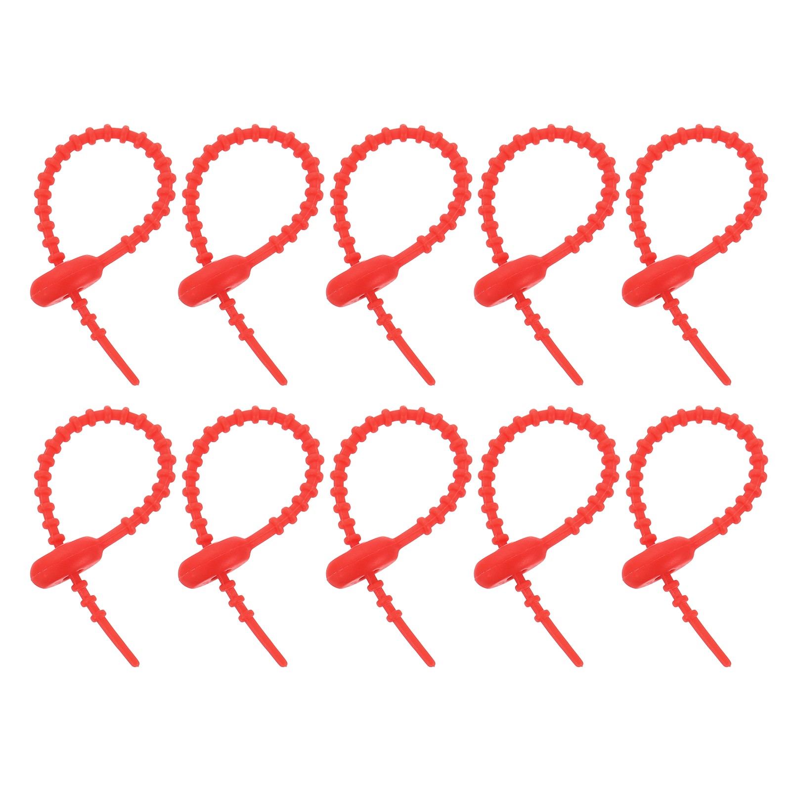 20Pcs 4" Silicone Cable Ties Reusable Zip Ties Wire Strips Organizer Red