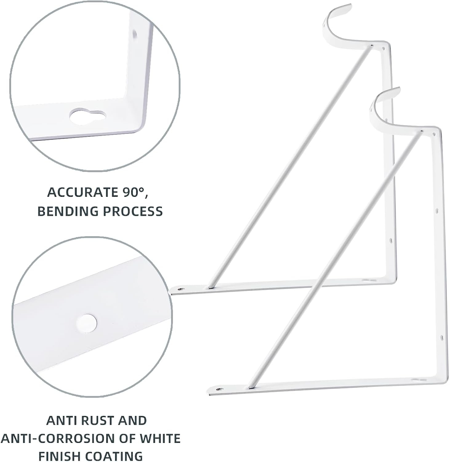 10 Pack Closet Shelf & Rod Brackets Wall Mounted Closet Shelves