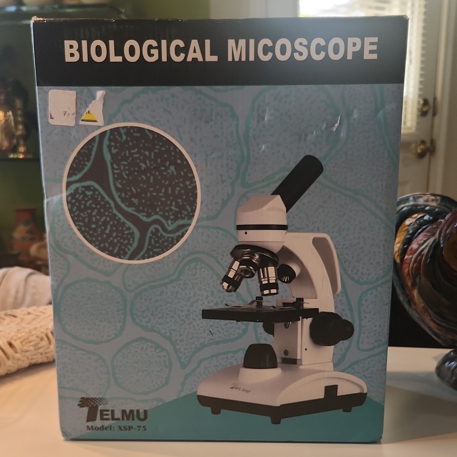 TELMU XSP-75 Biological Microscope WF 10X Eyepiece 4X 10X 40X Obj With 10 Skides
