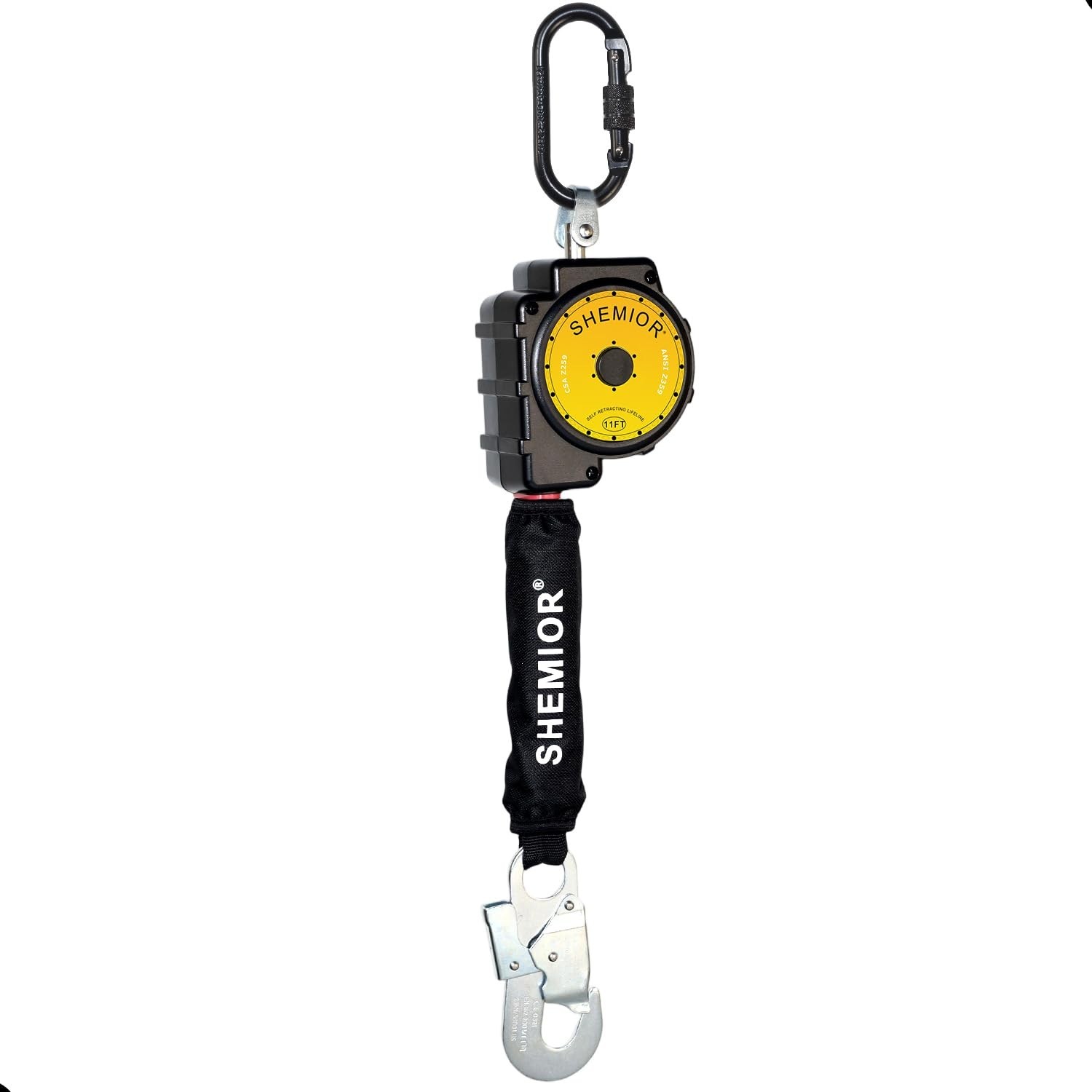 11FT Self Retracting Lifeline, Swivel Top Self Retractable Safety Lanyard, We...