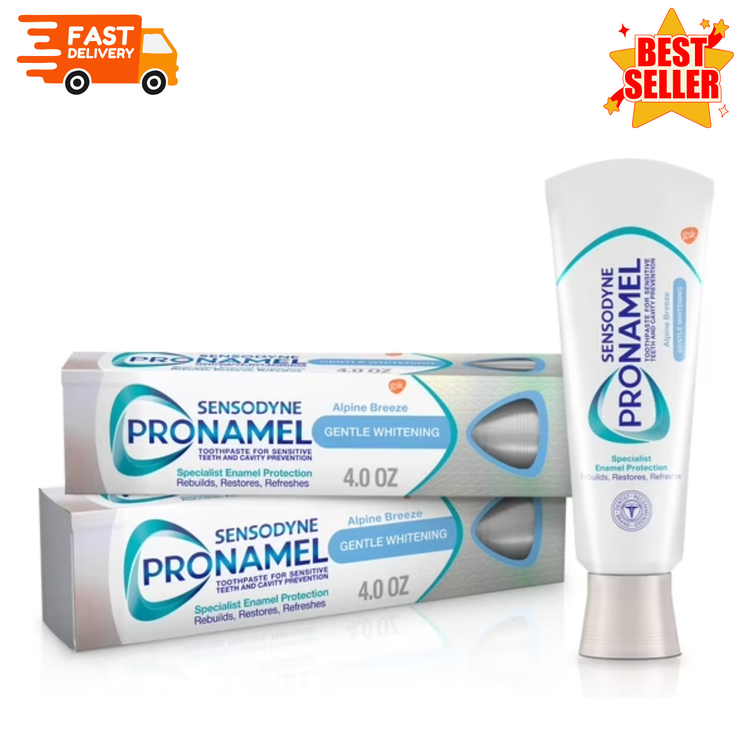 2 Pack Sensodyne Pronamel Sensitive Teeth Gentle Whitening Toothpaste 4 Oz