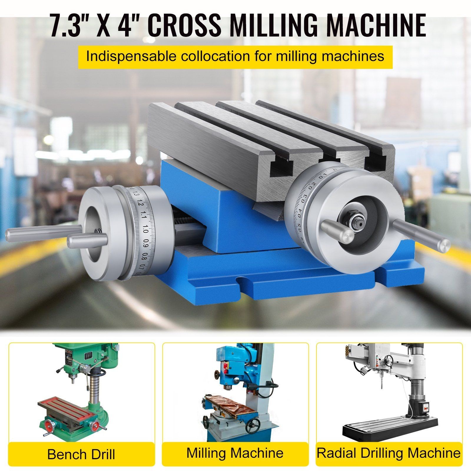 Adjustable Precision Cross Table 185x100mm, for Manual Milling Machines