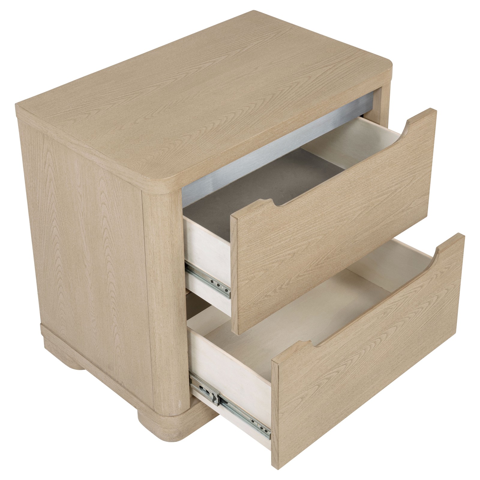 Light Elm 2-drawer Nightstand Bedside Table