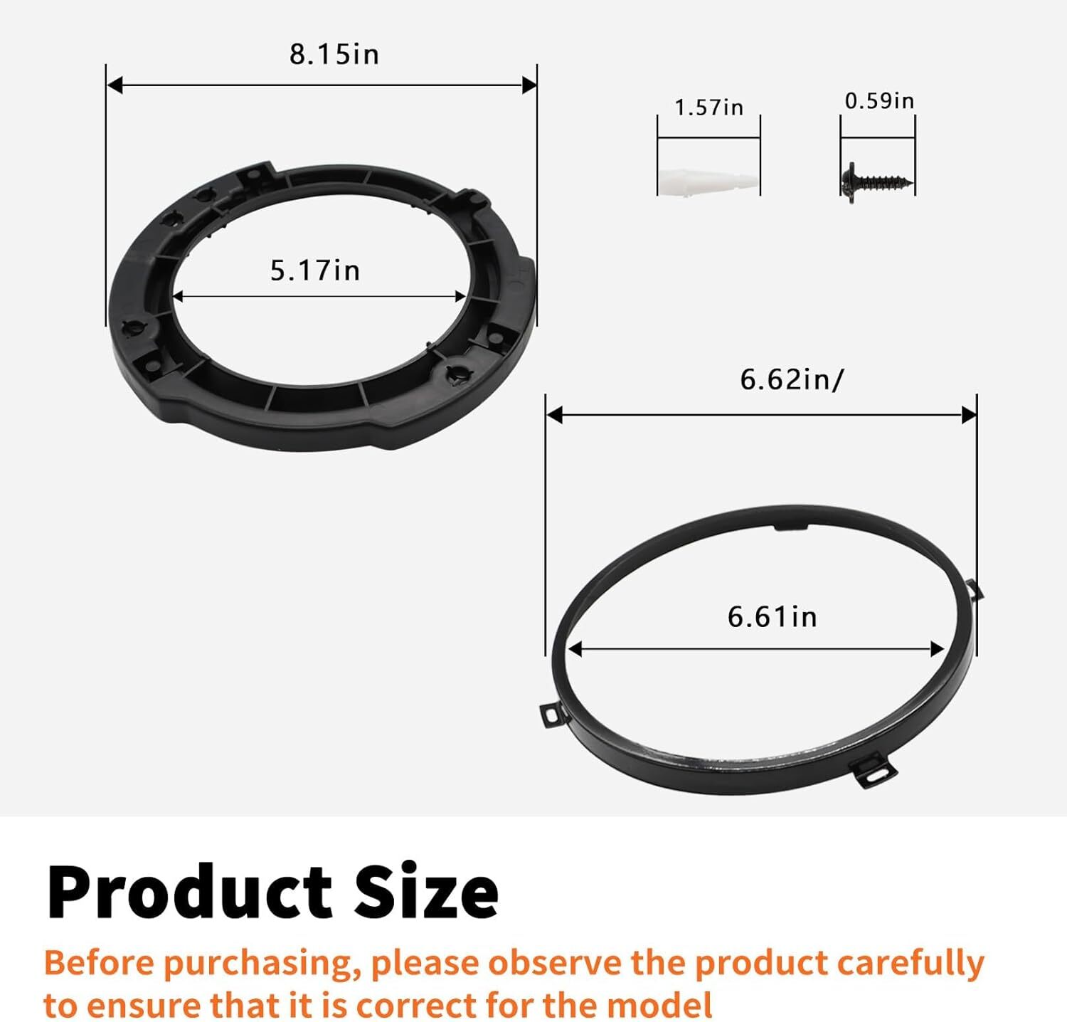 7" Headlight Mount Bracket Ring Replacement Set For 2007-2018 Jeep Wrangler JK