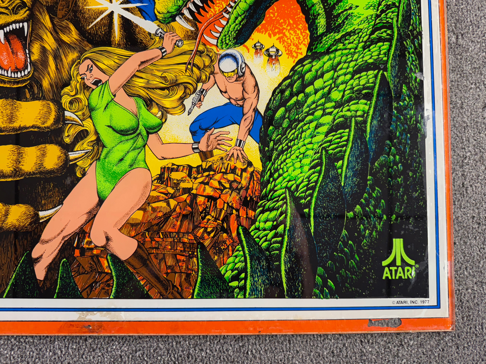 Atari Middle Earth Pinball Machine Game Backglass ORIGINAL