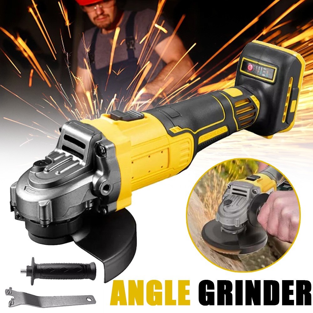 Cordless Angle Grinder for Dewalt 20V Battery 4-1/5in  Brushless 9000RPM 100mm