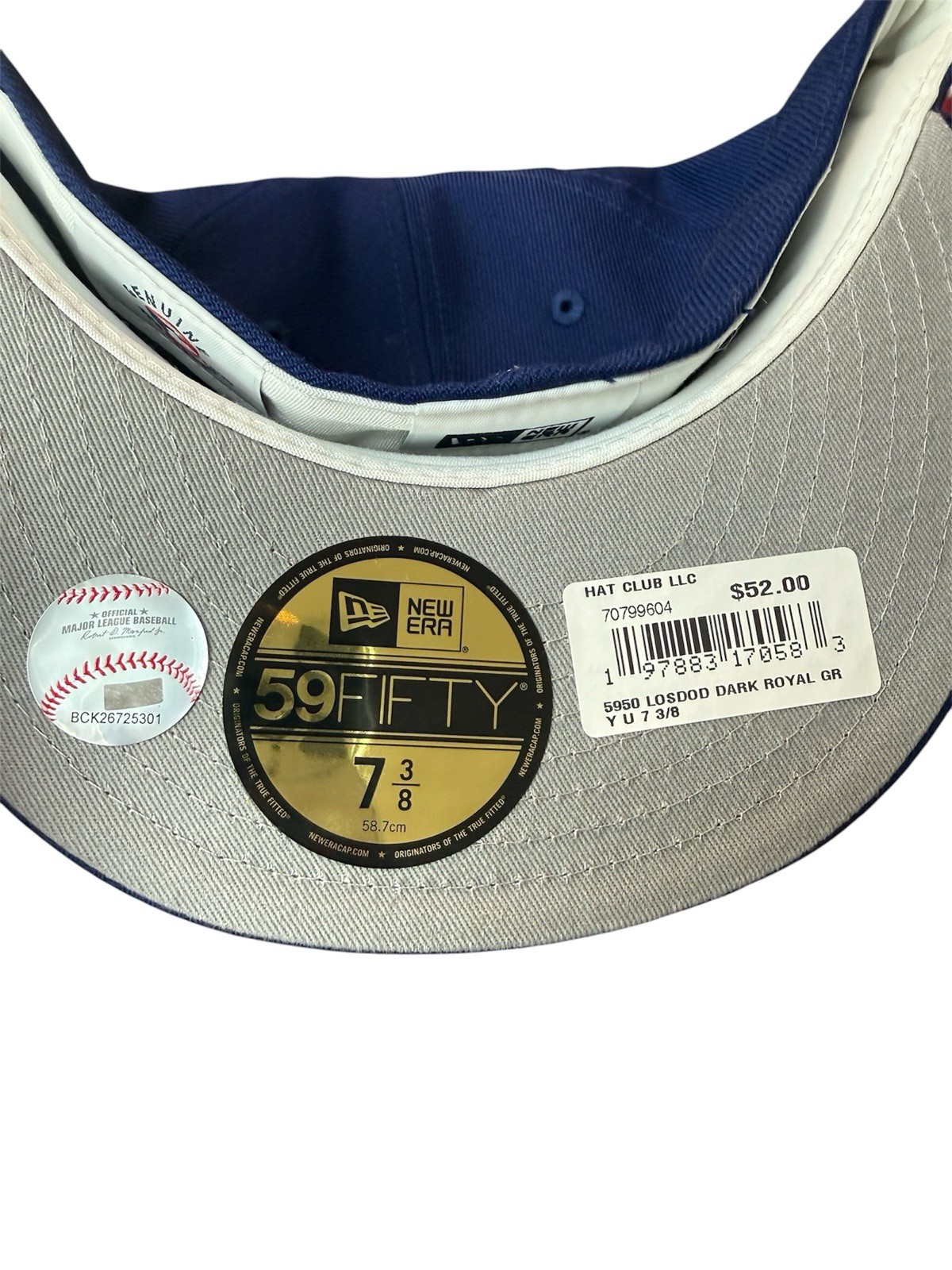 New LA Dodgers Dark Royal Blue Fitted 7 3/8 Hat 59Fifty