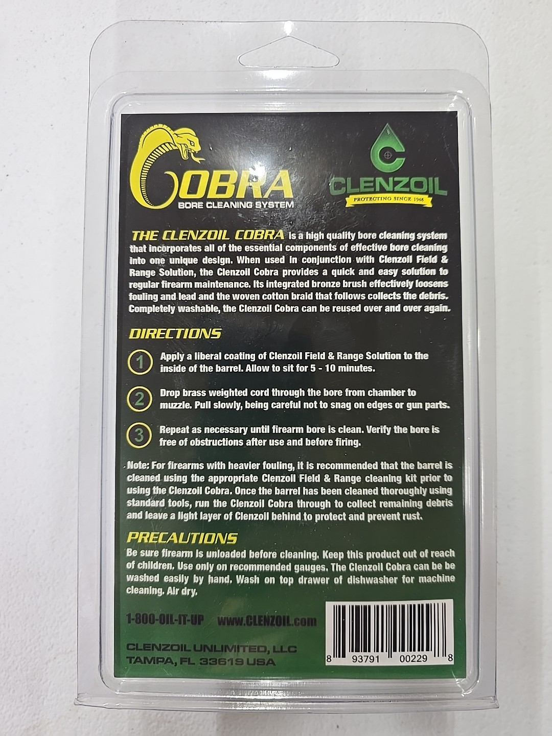 Clenzoil Cobra Bore Cleaning System 12ga (Shotgun) USA MADE PULL THROUGH