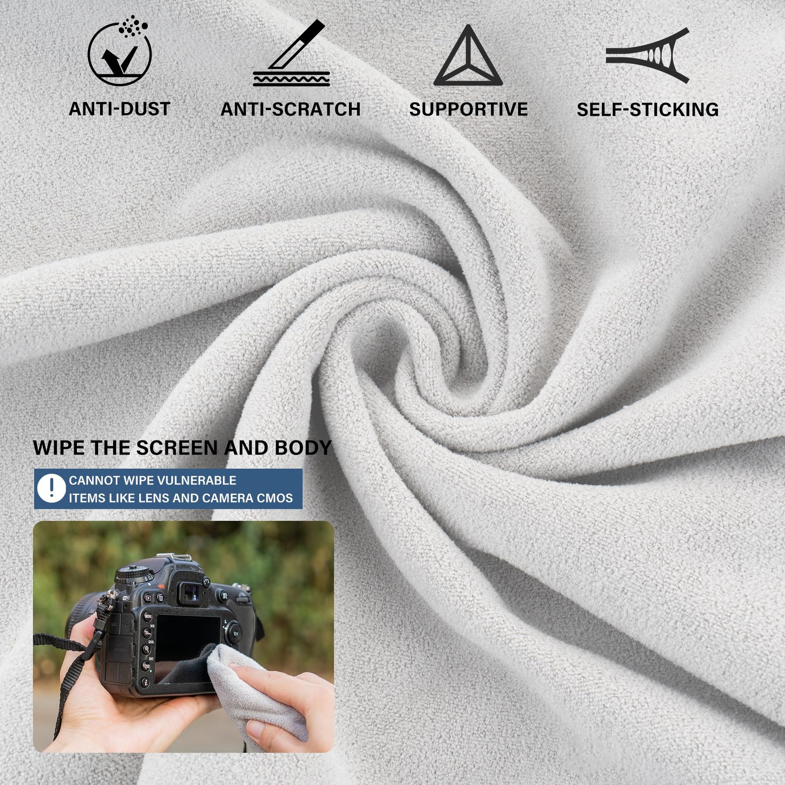 Protective Wrap, Self-Adhesive Magic Cloth Camera Wrap, Storage Cloth, Anti-S...
