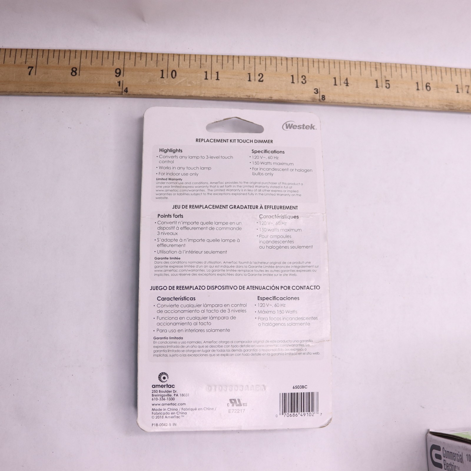 Westek Indoor Wire-In 3-Level Touch Dimmer Replacement