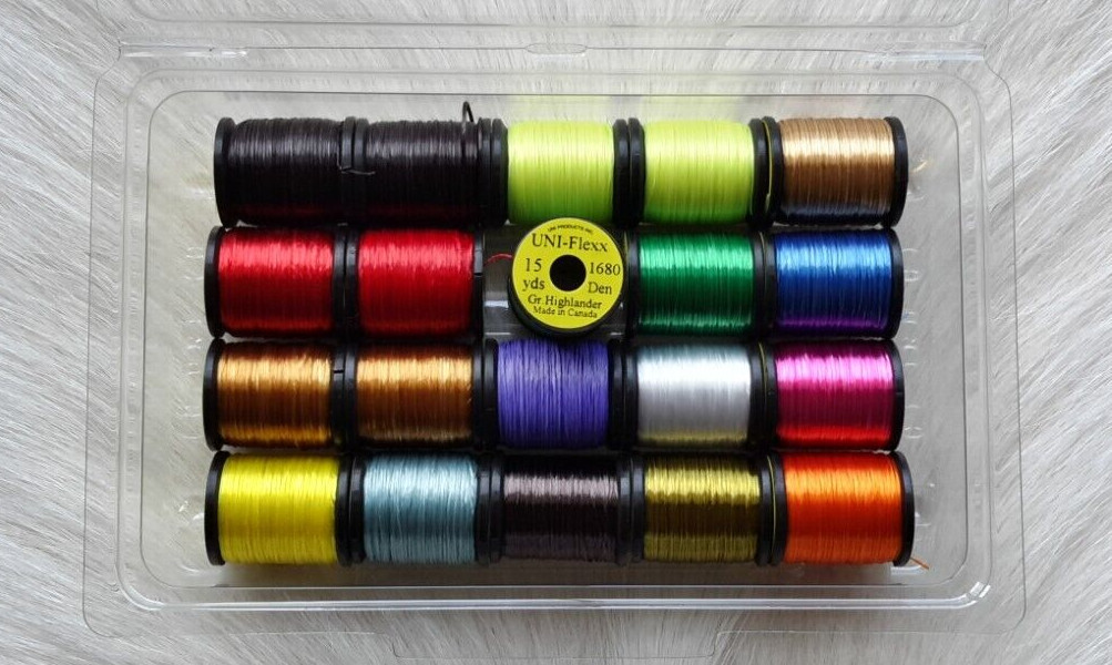Fly Tying Material.. Uni-Flexx.. (20) Spool Combo) . Asst. Color
