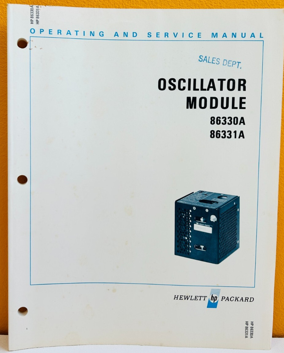 HP Agilent 86330-90007 Oscillator Module 86330A 86331A Oper & Service Manual.