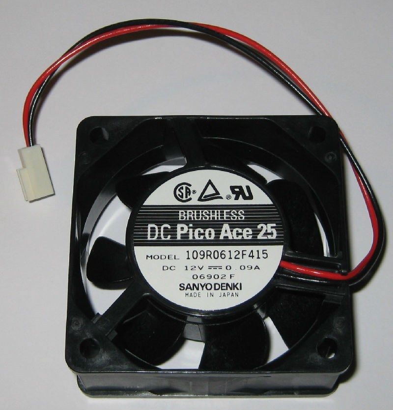 Sanyo Denki Pico Ace 25 - 12 V DC - 60 mm Cooling Fan - 3100 RPM - Japan Made