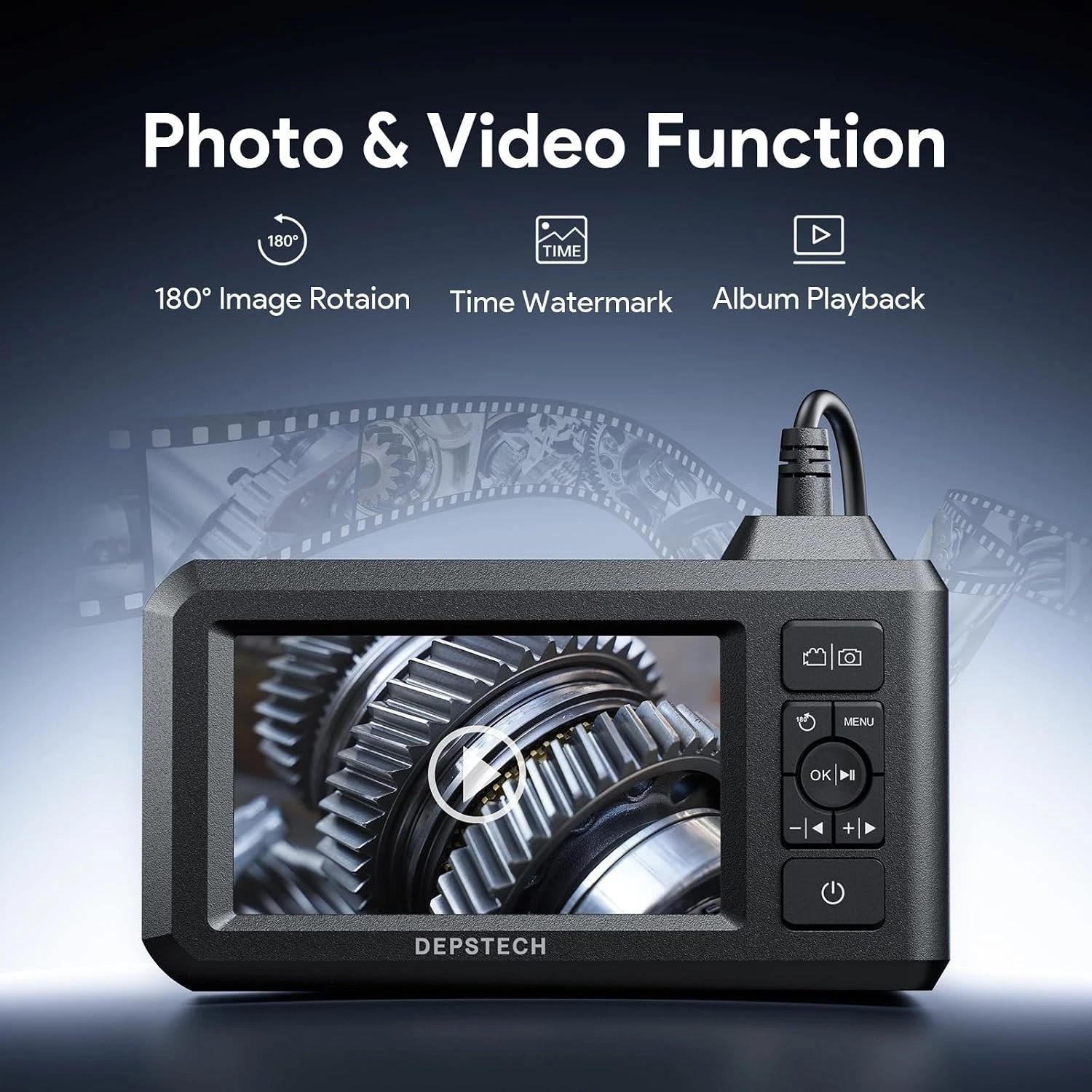 Dual Lens Borescope Camera with Light | Waterproof