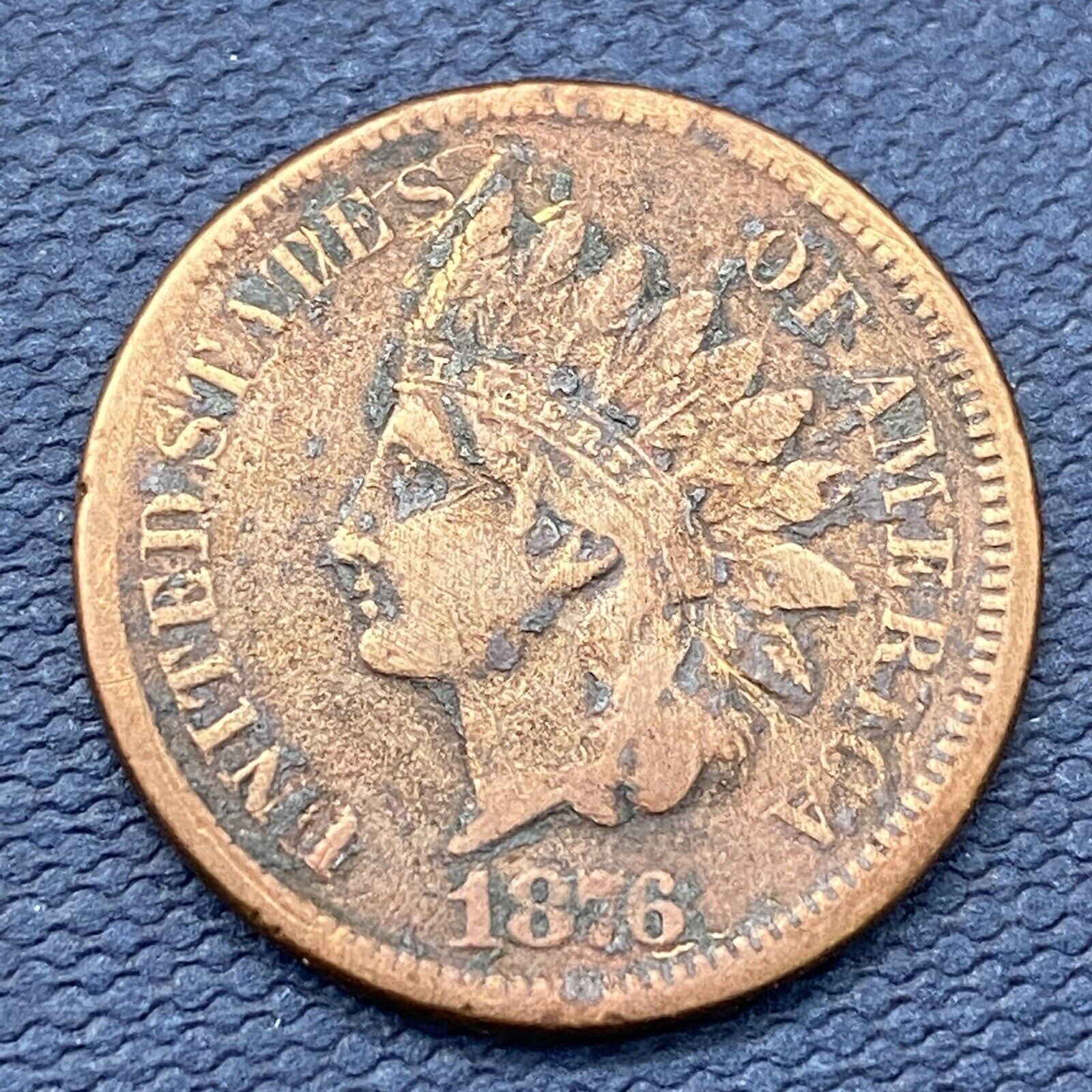 1876 Indian Head Cent 1c Better Grade Full LIBERTY #43141