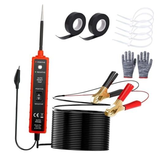 6-in-1 Automotive Circuit Tester,6-24V DC Power Circuit Probe Kit,LED Test Red