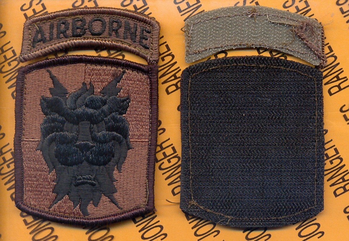 US Army 35th Signal Brigade Airborne OD Green Black BDU w/ HOOK ~3.75" patch m/e