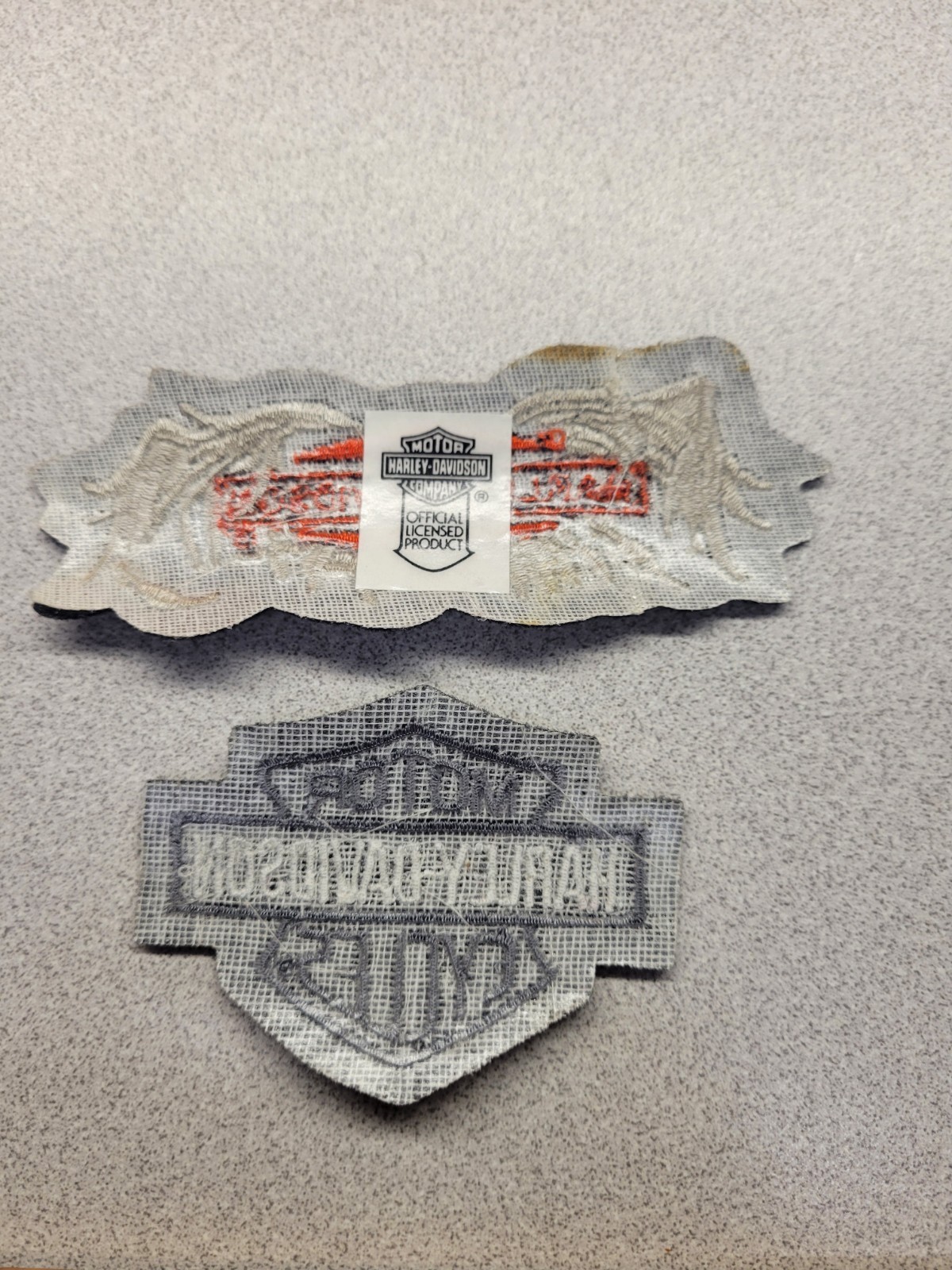 2 SMALL HARLEY PATCHES APPROX 4 INCHES WIDE