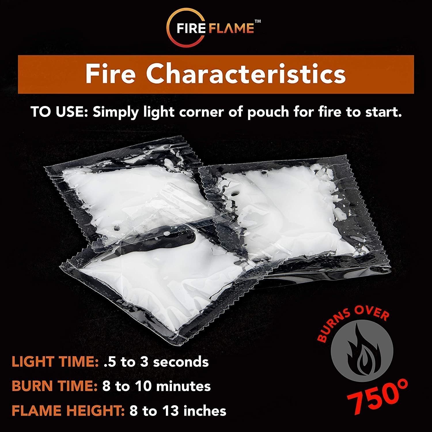 Fireflame Quick Instant Fire Starter - 100% Waterproof Indoor & Outdoor, 20 Pack