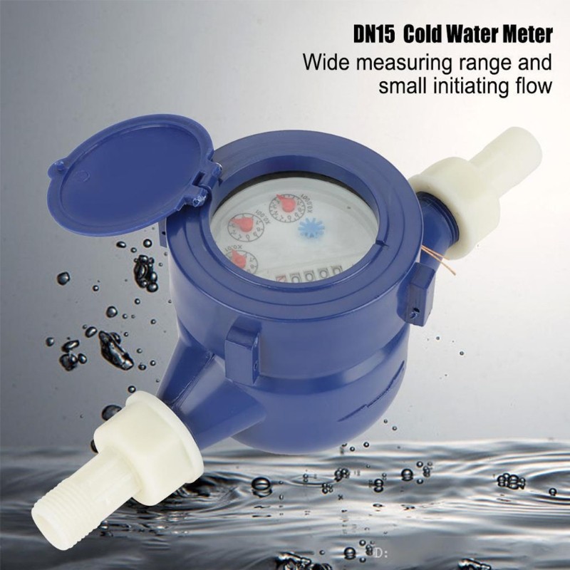 Water Meter Water Flow Meter Cold Water Meter for Garden & Home Use Plastic