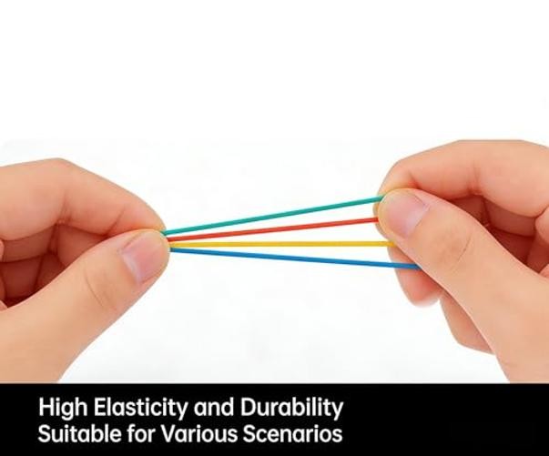400 PCS 2 Inch (50mm) Multi-Color Elastic Bands, Durable Stretchable Rubber