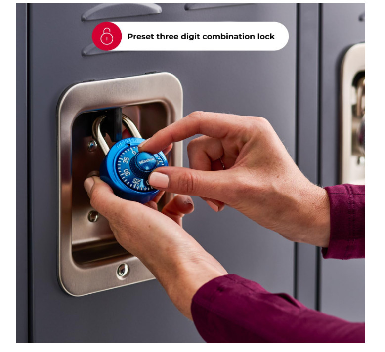 Master Lock Locker Lock, Combination Lock for Gym and School Locker, Blue 1530