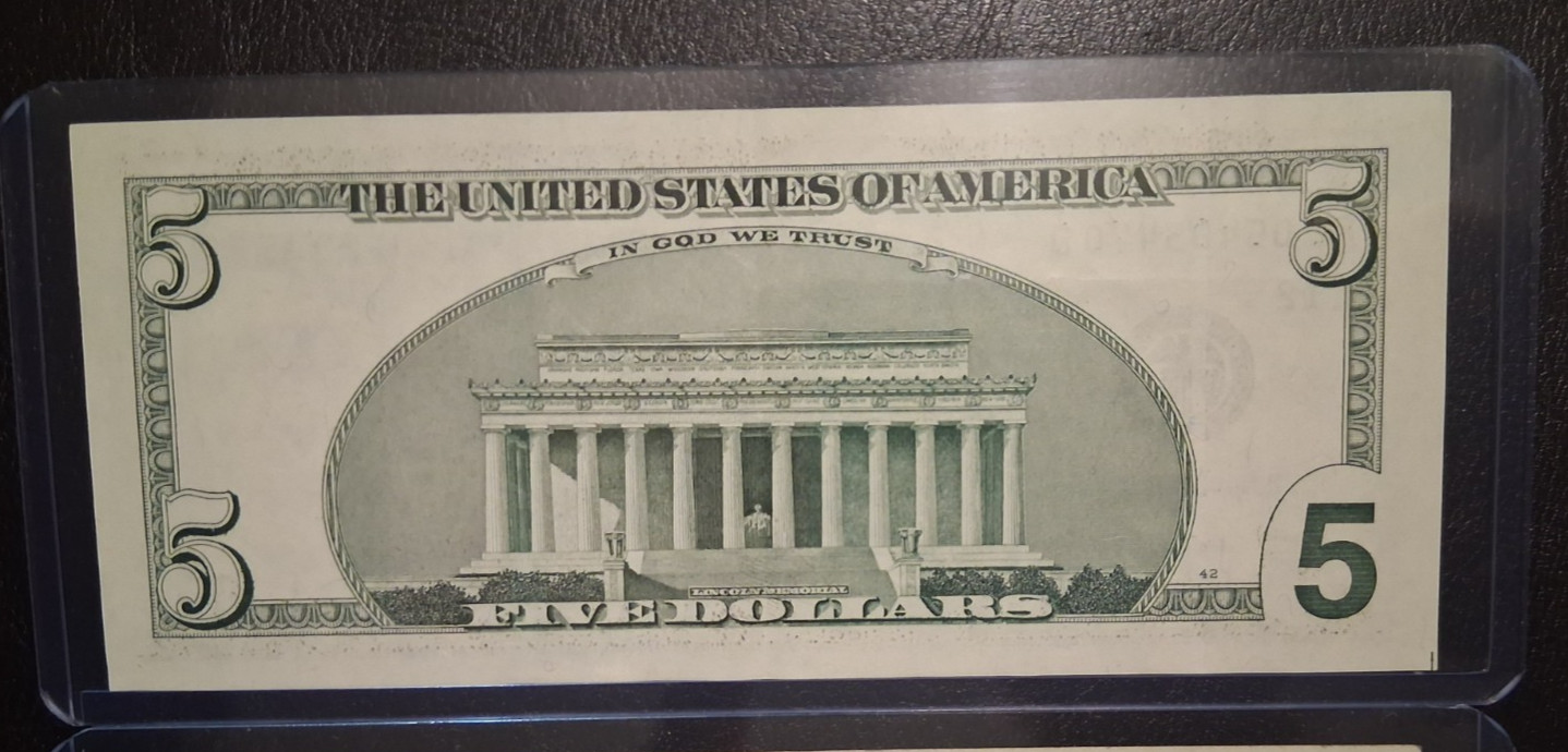 US TEN and FIVE DOLLARS 2001-2003 VF/AU