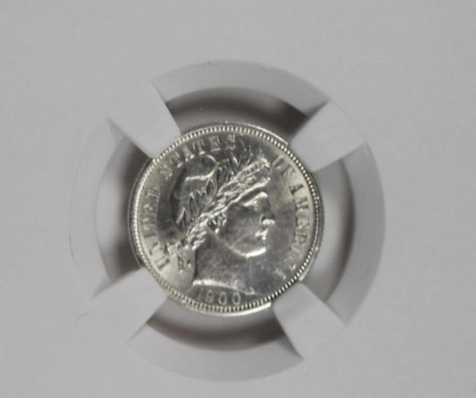 1900-S Barber Dime : BU