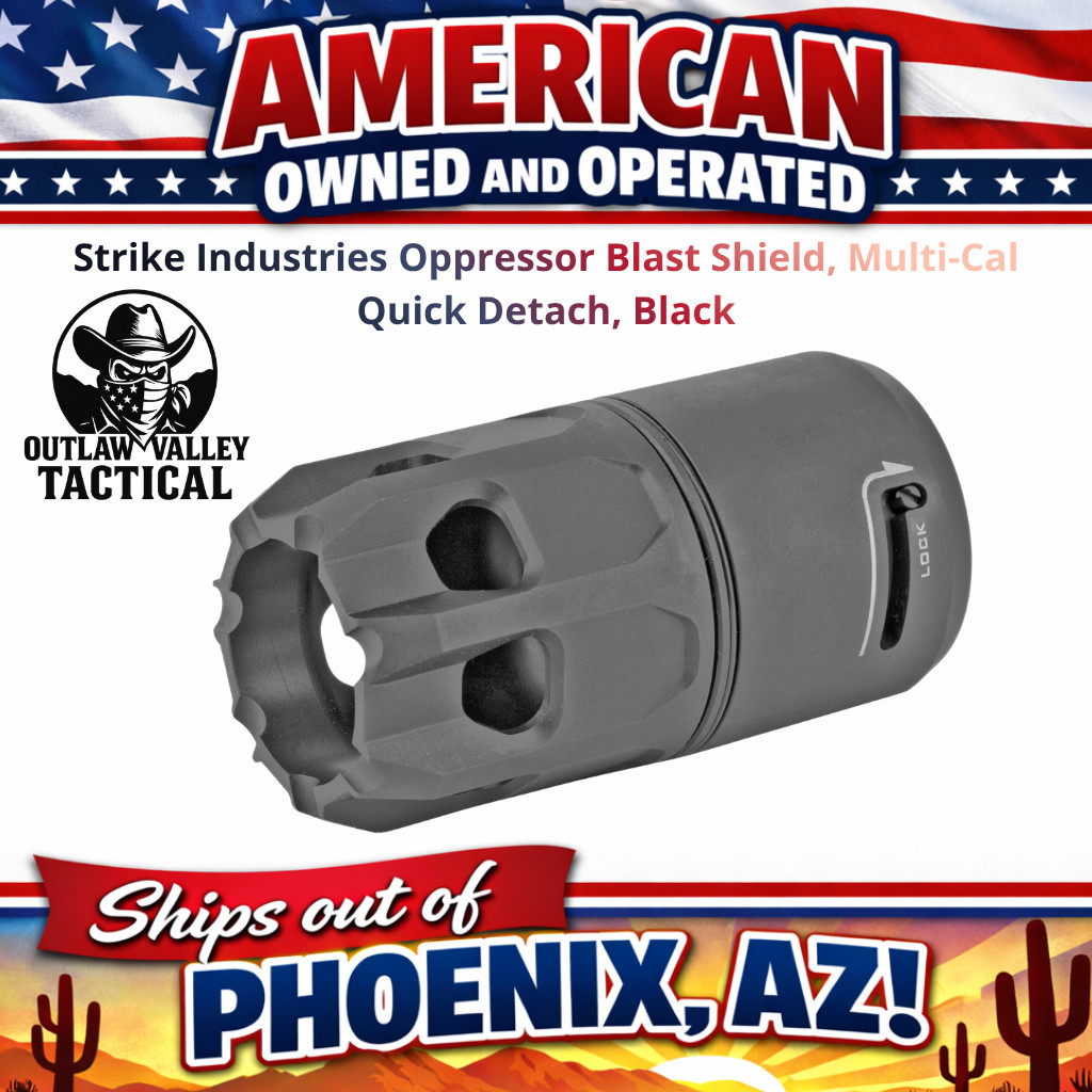 Strike Industries Oppressor Blast Shield, Multi-Cal Quick Detach, Black