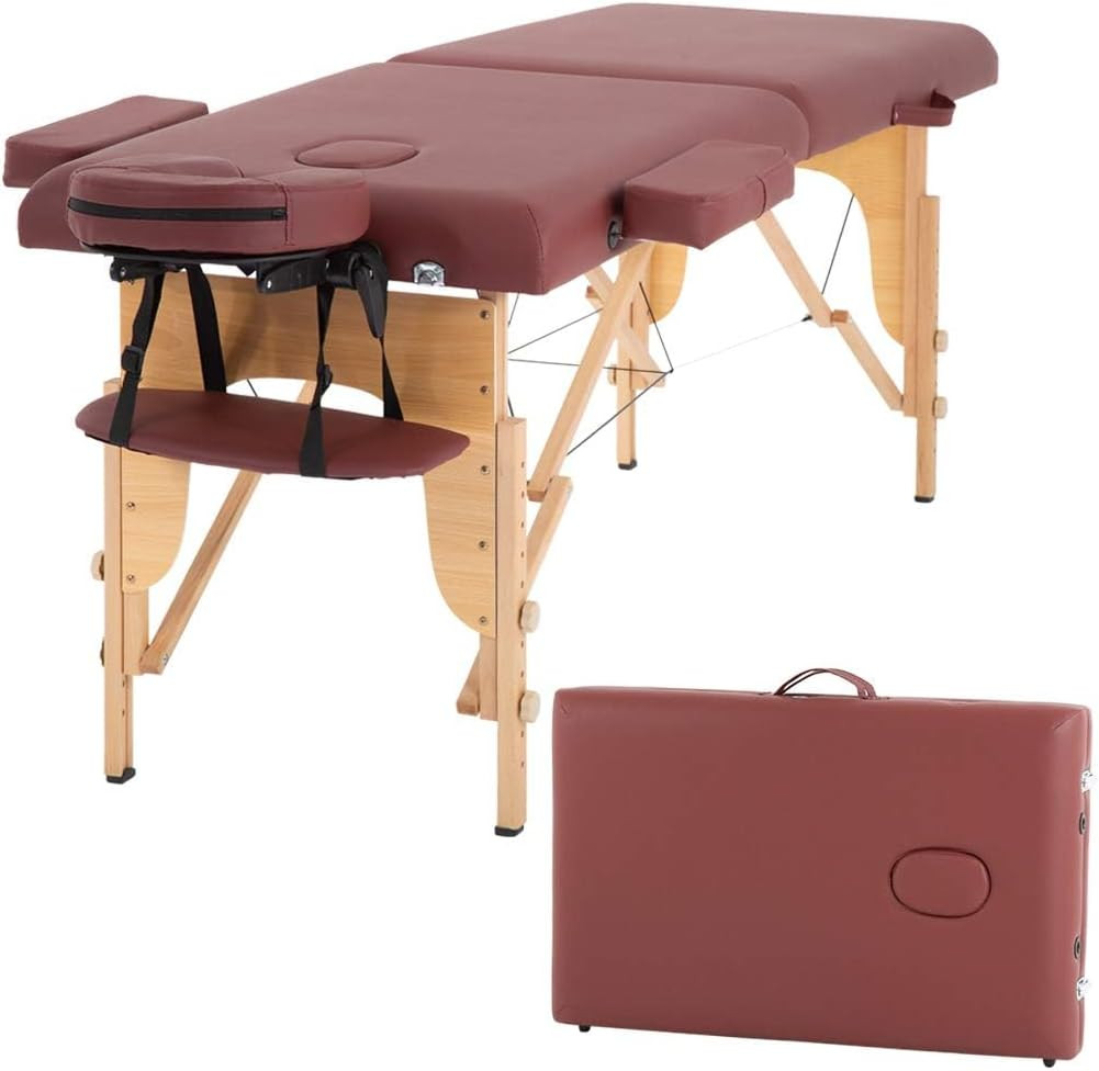 Massage Bed Portable Massage Table 24 Inch Wide Lash Bed Height Adjustable 2 Fol
