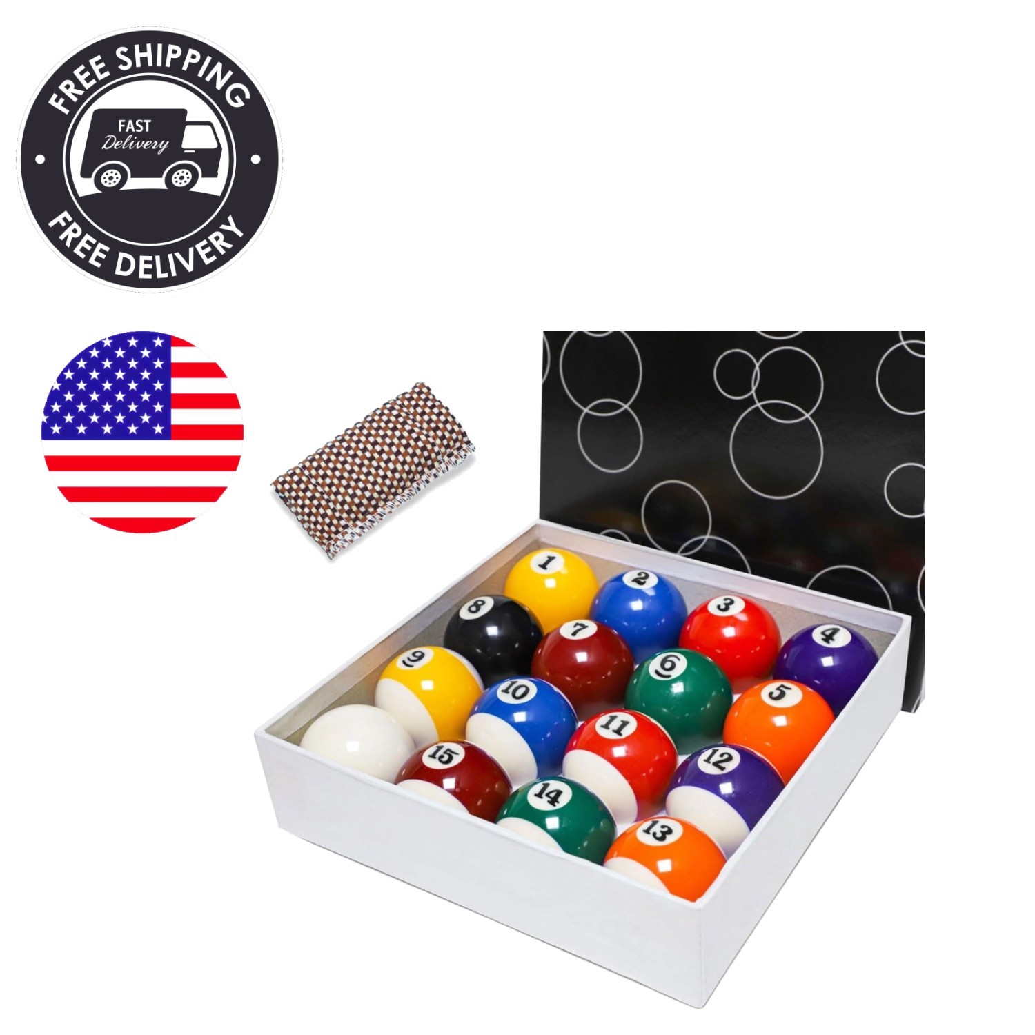 Billiard Balls Replacement Set 2-1/4” - 16 Resin Balls for Enhanced Playability
