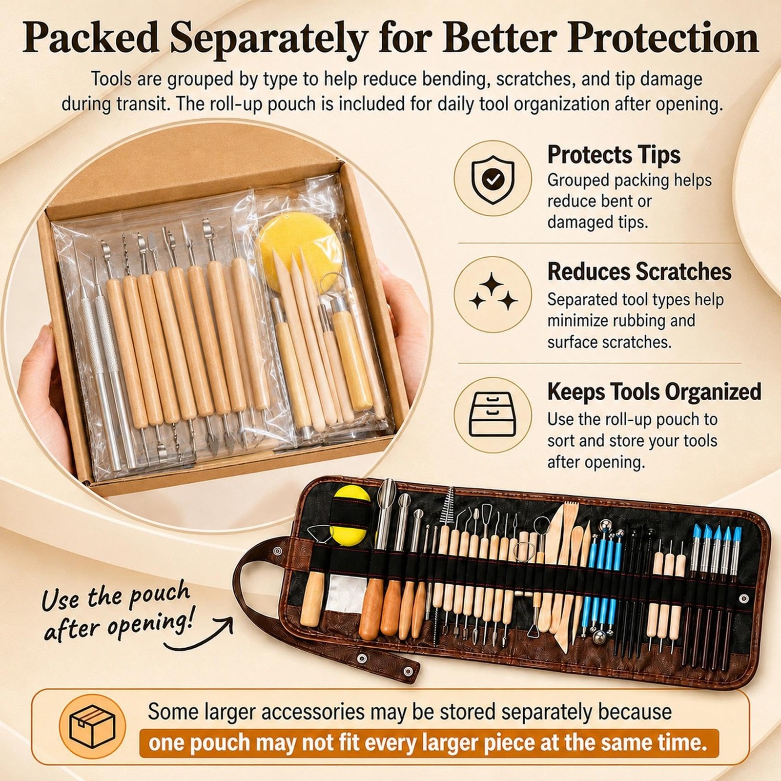 47PCS Pottery Tools Kit, Clay Sculpting and Ceramic Carving Tools for Polymer...
